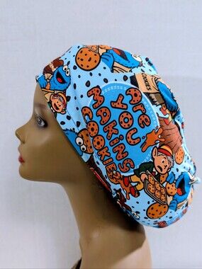 Cookies, Euro Style Scrub Cap, Scrub Cap, Chemo Hat